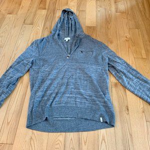 Men's Calvin Klein Hooded 1/4 Zip Sweater - Heathered Gray